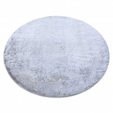 Tapis de lavage moderne LAPIN circle shaggy, antidérapant gris / ivoire