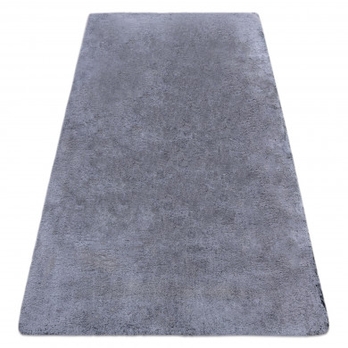 Tapis de lavage moderne LAPIN shaggy, antidérapant noir / ivoire