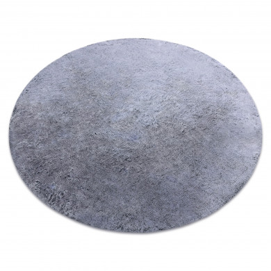Tapis de lavage moderne LAPIN circle shaggy, antidérapant noir / ivoire