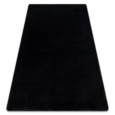 Tapis POSH Shaggy noir très épais, en peluche, antidérapant, lavable