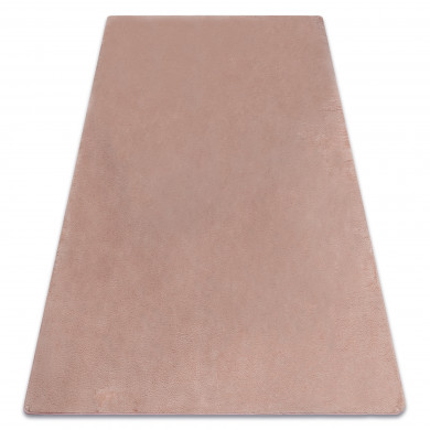 Tapis POSH Shaggy noir très épais, en peluche, antidérapant, rose pâle