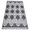 Tapis MAROC P642 Diamants, Zigzag gris / blanc Franges berbère marocain shaggy