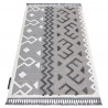 Tapis MAROC P659 Aztèque Ethnique gris Franges berbère marocain shaggy