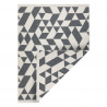 Tapis TWIN 22992 géométrique, Coton, double face Franges écologiques - anthracite / crème