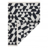 Tapis TWIN 22992 géométrique, Coton, double face Franges écologiques - noir / crème