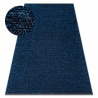 Tapis FLORENCE 24021 Uni, glamour, tissé à plat, franges - bleu foncé