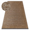 Tapis FLORENCE 24021 Uni, glamour, tissé à plat, franges - beige foncé