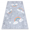 Tapis lavable JUNIOR 52063.801 Arc-en-ciel, nuages pour les enfants antidérapant - gris