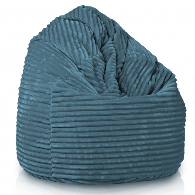 Bleu pouf poire stripe