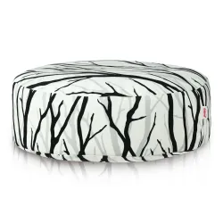 Pouf Repose-pieds Rond - Tissu Imprimé Premium