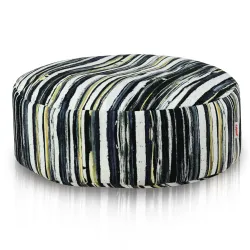 Pouf Repose-pieds Rond - Tissu Imprimé Premium