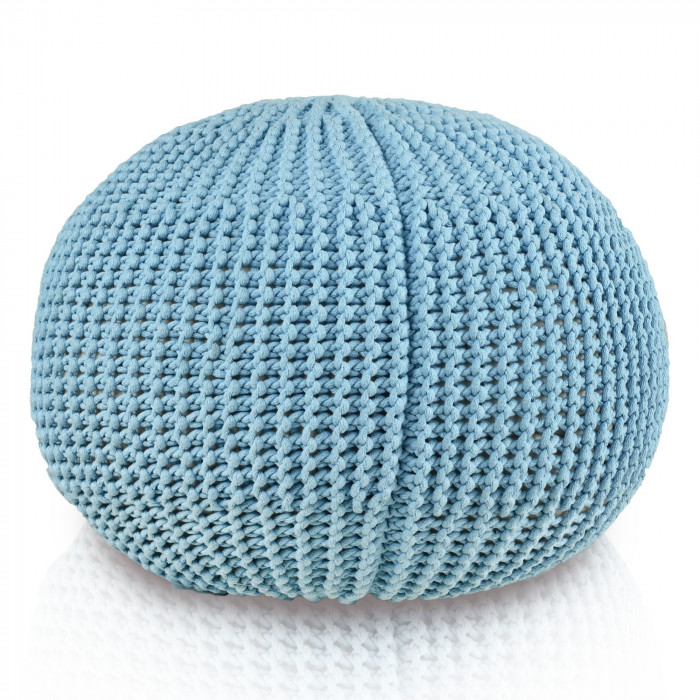 KnitPouf Cotton Lime - Pouf rond tricoté