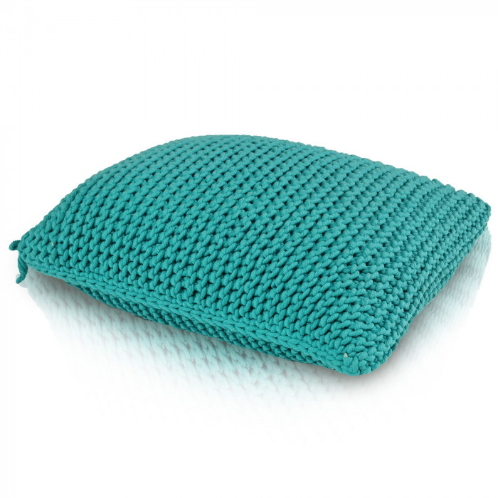 PillowKnit Handmade Navy – coussin rectangulaire tricoté en cordon de coton