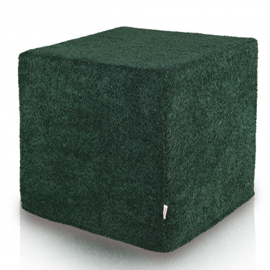 Pouf Bouclé Cube Forest Green