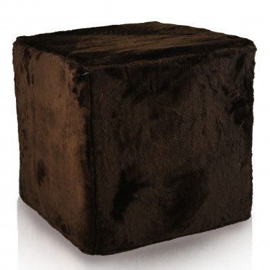 Pouf Yeti Luxe Cube – Pouf cube marron foncé