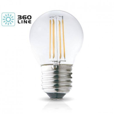 FILAMENT LED E27 4W ampoule décorative, lumière chaude 3000K, boule G45