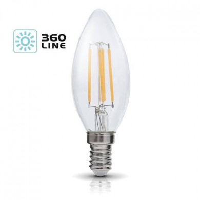 Ampoule décorative FILAMENT LED E14 4W chaude 3000K bougie