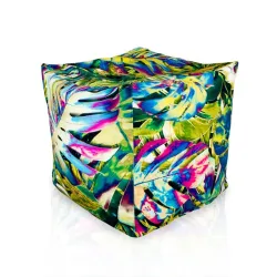 Pouf Cube Carré - Tissu Imprimé Premium