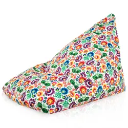 Pouf Poire de Sol XL Bermuda - Tissu Imprimé Premium