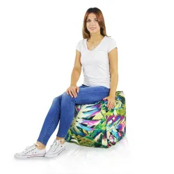 Pouf Cube Carré - Tissu Imprimé Premium – vue 12