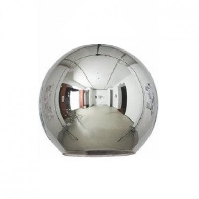 ABAT-JOUR pour lampe POLARIS boule chrome brillant diamètre 25 cm argent 7165