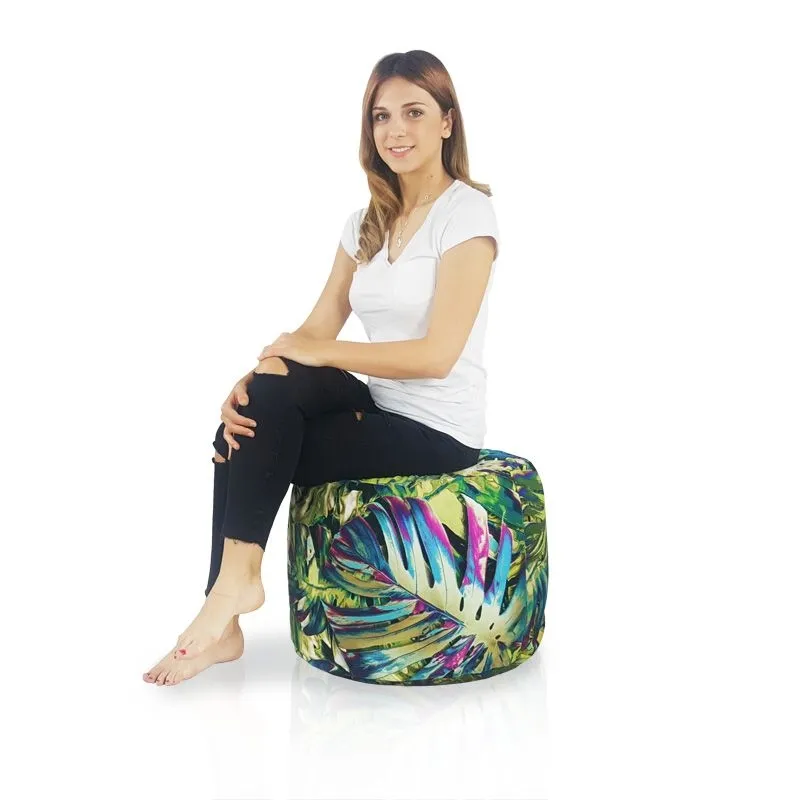 Pouf Rond Cylindre - Tissu Imprimé Premium – vue 7