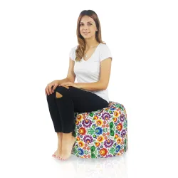 Pouf Rond Cylindre - Tissu Imprimé Premium – vue 27