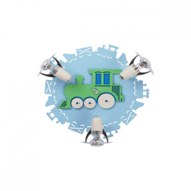 Applique murale/plafonnier TRAIN III 3xE14 R50 | bleu/vert 4064