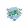 Applique murale/plafonnier TRAIN III 3xE14 R50 | bleu/vert 4064