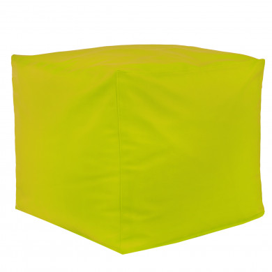 Lime Pouf Cube simili-cuir