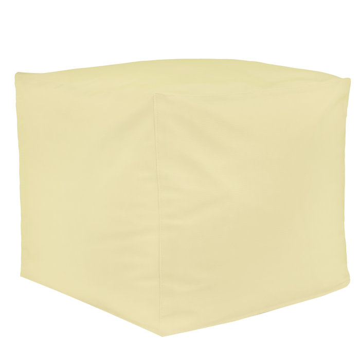 Crème Pouf Cube simili-cuir