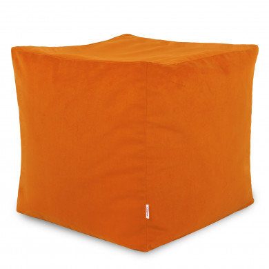 Orange Pouf Cube Intérieure velours