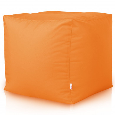 Orange Pouf Cube Jardin nylon