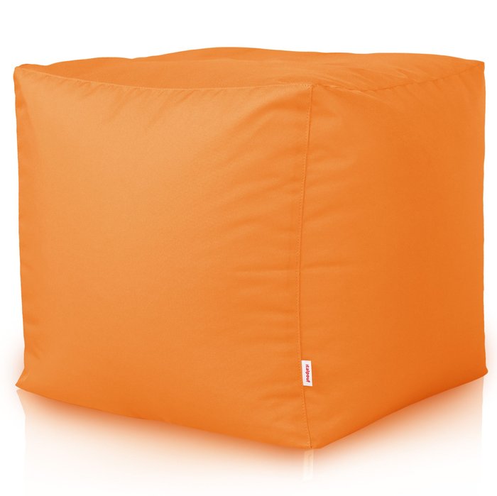 Orange Pouf Cube Jardin nylon