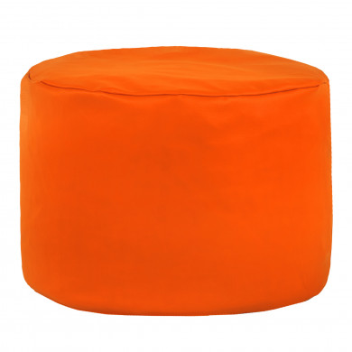 Orange Pouf Cylindre simili-cuir