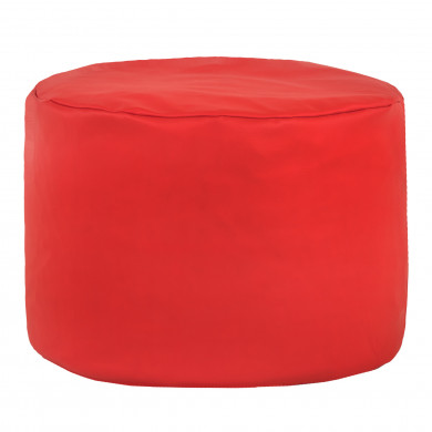 Rouge Pouf Cylindre simili-cuir