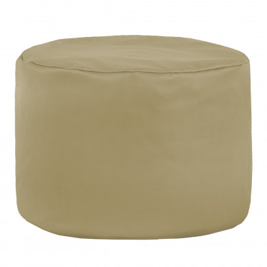 Beige Pouf Cylindre simili-cuir