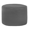 Gris Pouf Cylindre simili-cuir