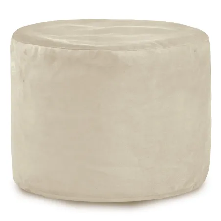 Puff cylindrique en velours doux, idéal pour un intérieur élégant