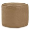 Beige Pouf Cylindre velours