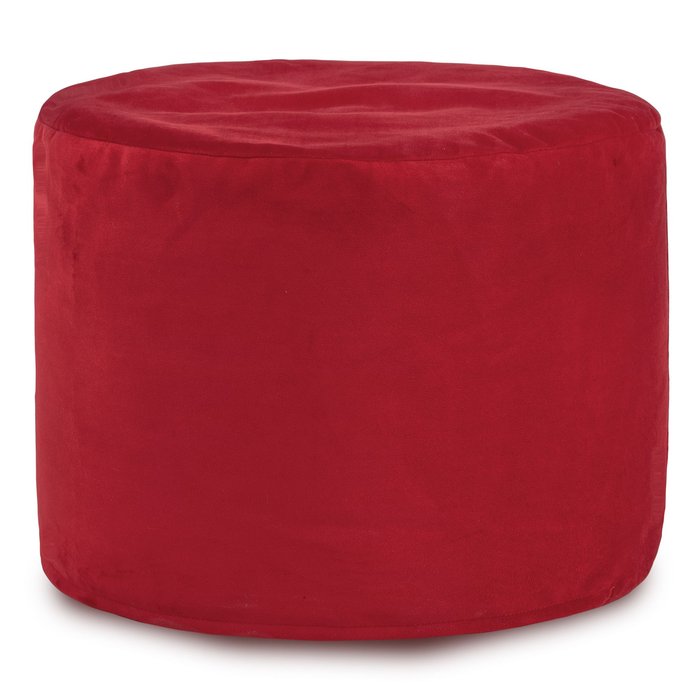 Rouge Pouf Cylindre velours