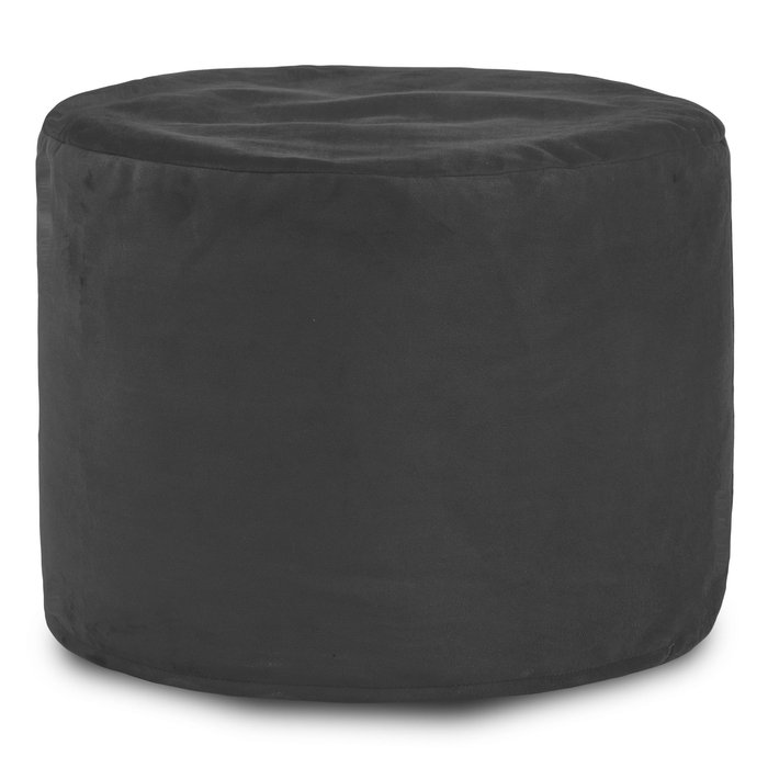 Gris Pouf Cylindre velours