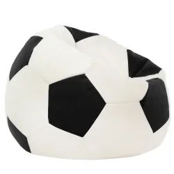 Pouf Fauteuil Ballon de Football XL pour enfants - Velours Soft