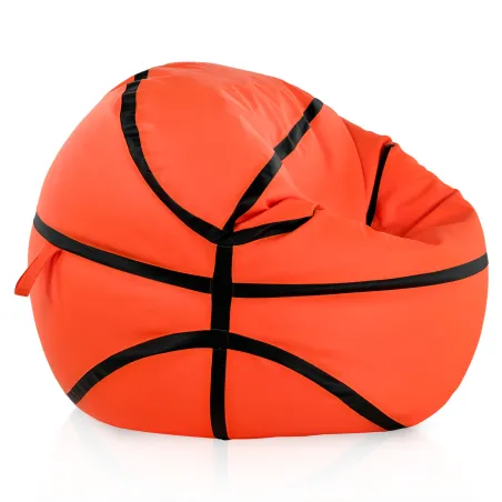 Pouf orange en simili-cuir idéal pour les fans de basketball