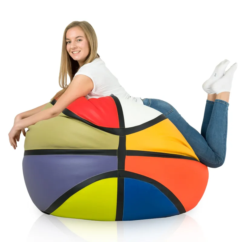 Coloré Pouf Ballon De Basketball Simili-Cuir