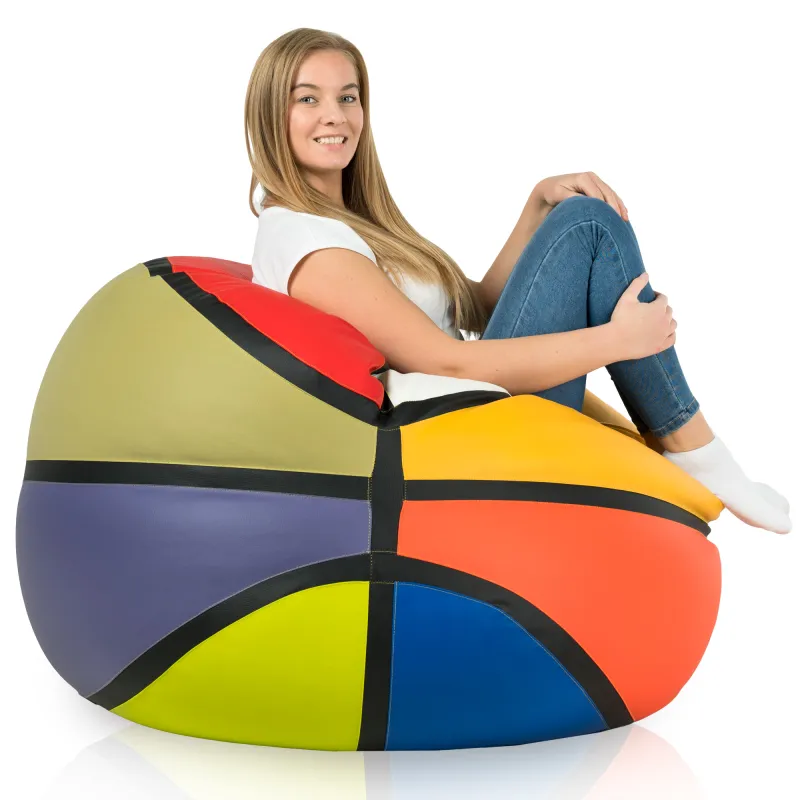 Coloré Pouf Ballon De Basketball Simili-Cuir
