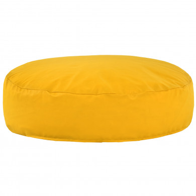 Jaune Coussin Pouf Rond Monaco simili-cuir