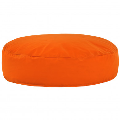 Orange Coussin Pouf Rond Monaco simili-cuir