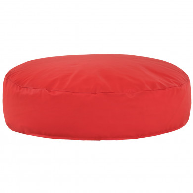 Rouge Coussin Pouf Rond Monaco simili-cuir