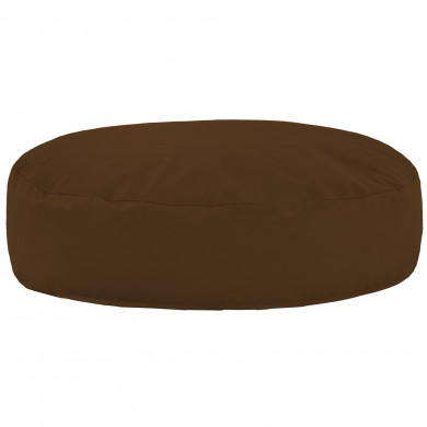 Marron Coussin Pouf Rond Monaco simili-cuir